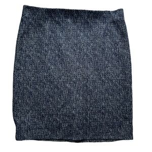 Ann Taylor LOFT Dark Blue Tweed Pencil Skirt - Size Large